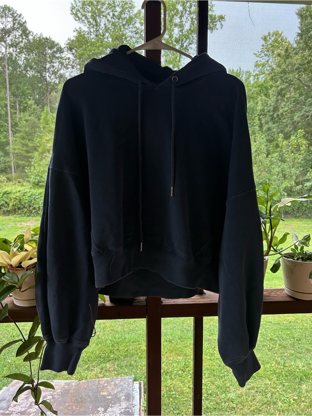 Navy blue Abercrombie and fitch boxy hoodie size XL